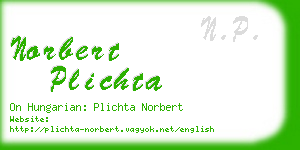 norbert plichta business card